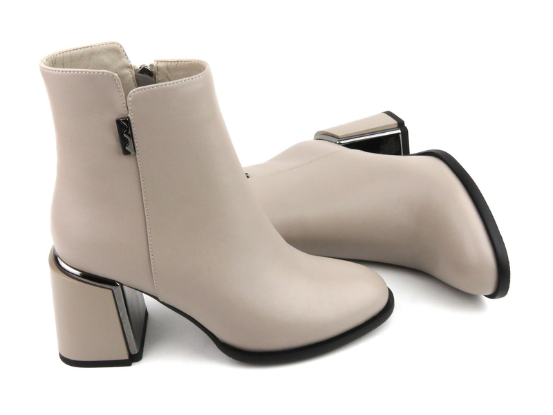 Dámské kotníkové boty na pohodlném podpatku - Artiker 53C0520, béžová