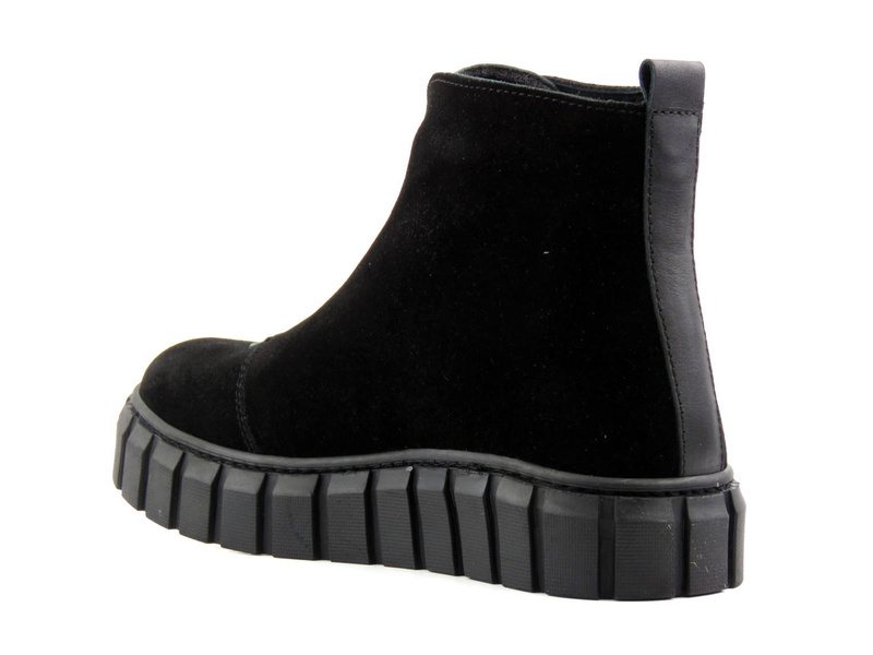 Semišové ploché kotníkové boty se zipem - VENEZIA 0226657, černé