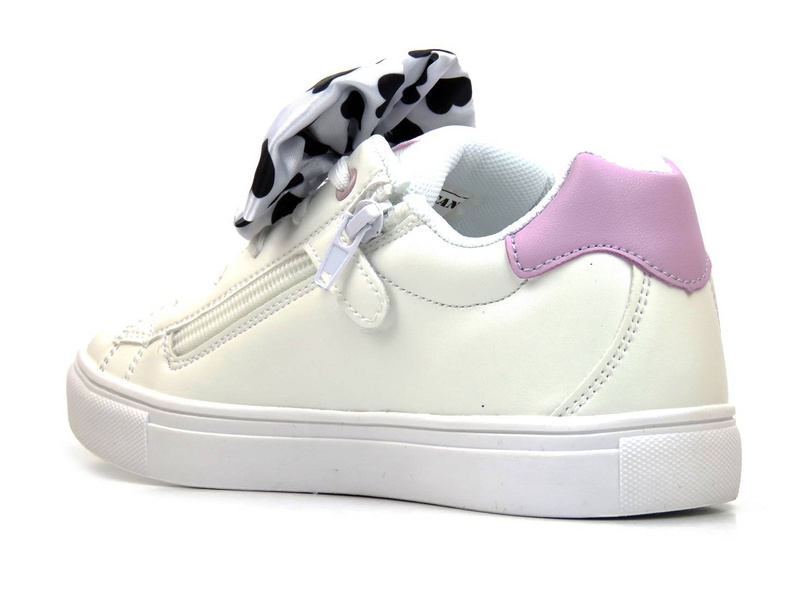 Dětská sportovní obuv s mašlí a motýlem - American Club ES 64/22, bílá