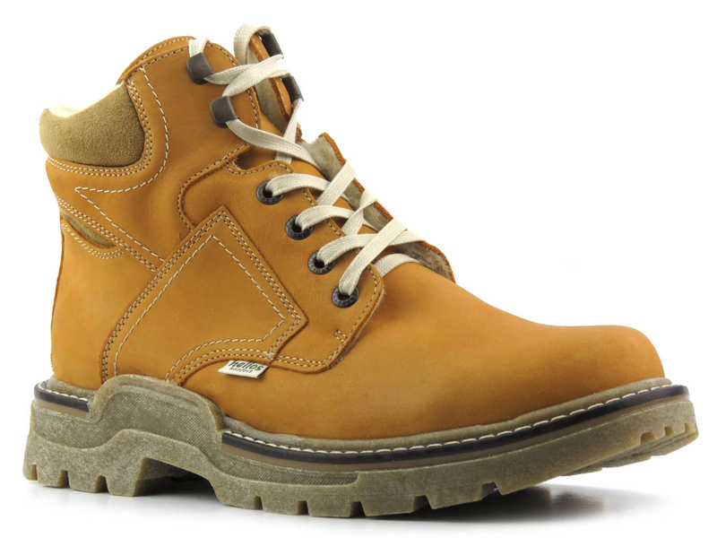 Pánské kožené boty zateplené vlnou - HELIOS Komfort 816, camel