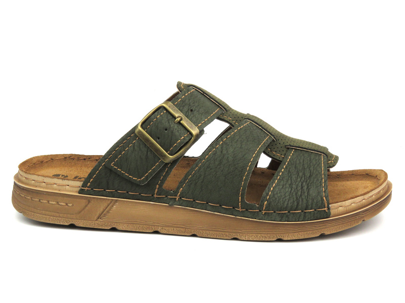 Pohodlné pánské žabky s přezkou - INBLU DS-02, zelené