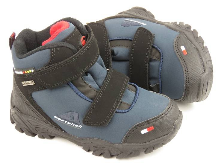 Dětské sněhule s Waterproof systémem - AMERICAN CLUB Soft Shell WT70/22N, tmavě modrá