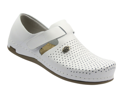 Dámské kožené polobotky bílé Leon 959