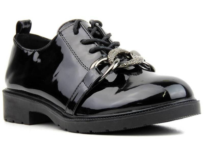 Dámské patentky s ozdobným řetízkem - S.BARSKI HY05-323A, černá