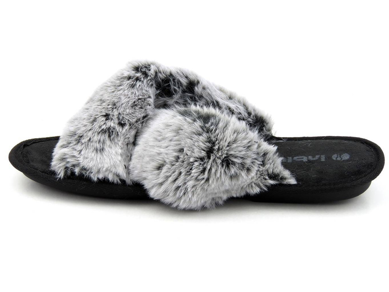 Měkké dámské pantofle s kožíškem - INBLU 68-6D, šedé