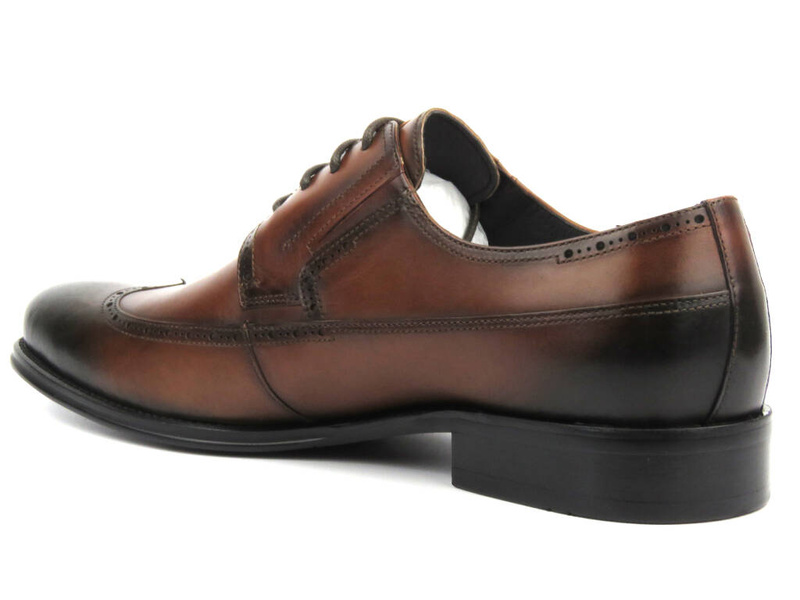 Elegantní pánská kožená polobotka - JOHN DOUBARE QA526-C7-N273, hnědá 