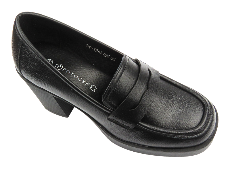 Elegantní dámské boty na kostce - Potocki 24-12040, khaki