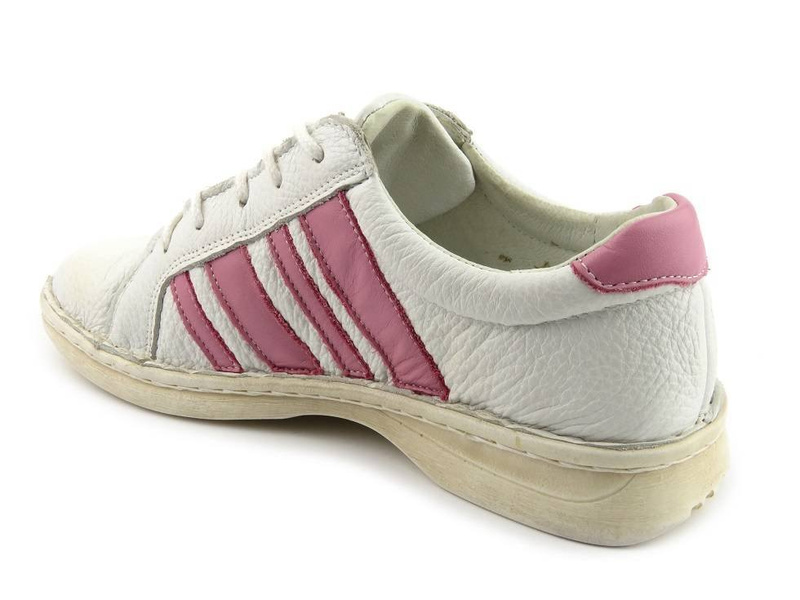 Dámské kožené boty za nízkou cenu - Helios 634, bílá s růžovou, II