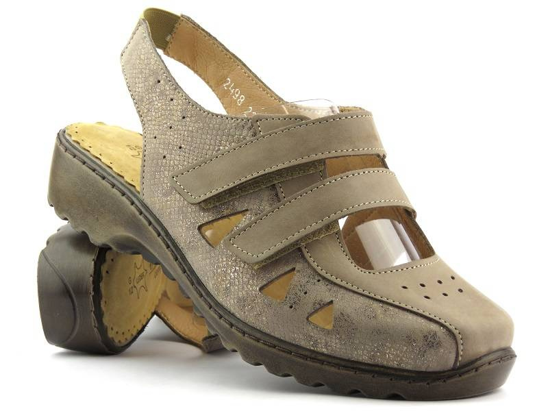 Pohodlné dámské sandály šíře G 1/2 - Axel 2498, béžové