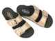 Dámské kožené nazouváky s nastavitelnými pásky HELIOS Comfort 169, Cappuccino