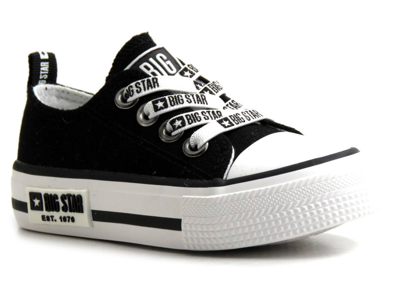 Dětské tenisky, sportovní boty s ozdobnými tkaničkami - Big Star KK374049, černé