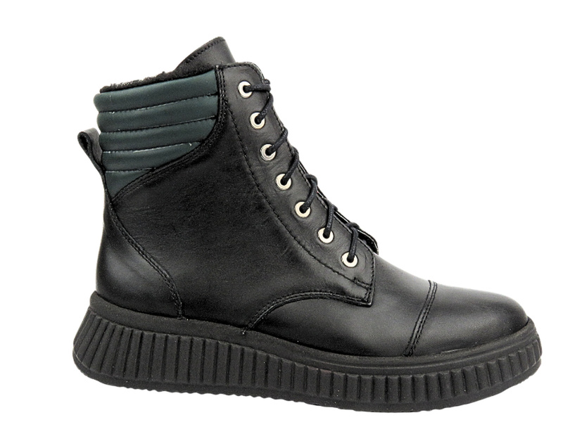 Dámské kožené boty polské značky HELIOS Comfort 599 černé se zipem