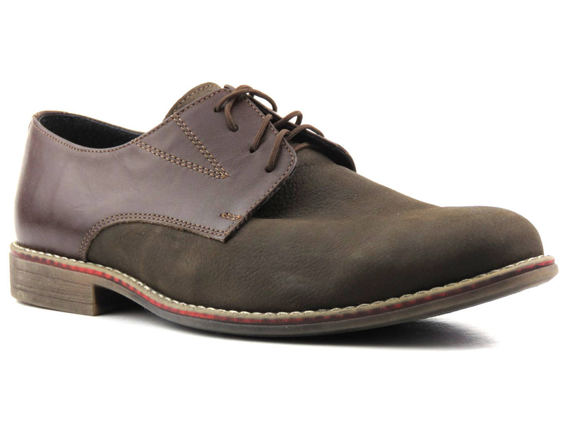 Kožené boty, pánské kapouny ROSSI 810, hnědé