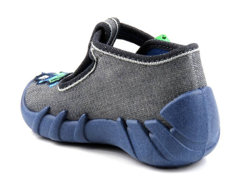 Dětské pantofle, chlapecké boty Befado 110P407, šedé s míchačkou na beton