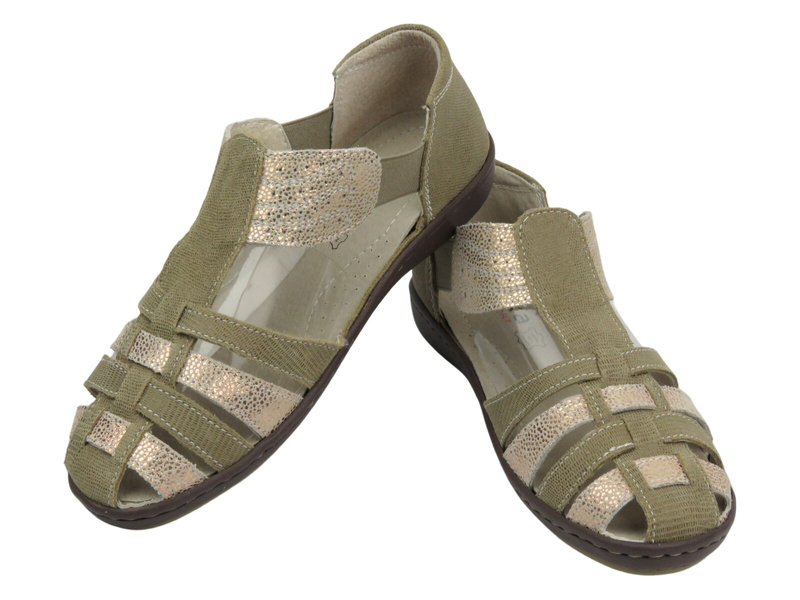 Dámské sandály, gladiátorky - Nika Komfort H-622, béžovo-zlaté