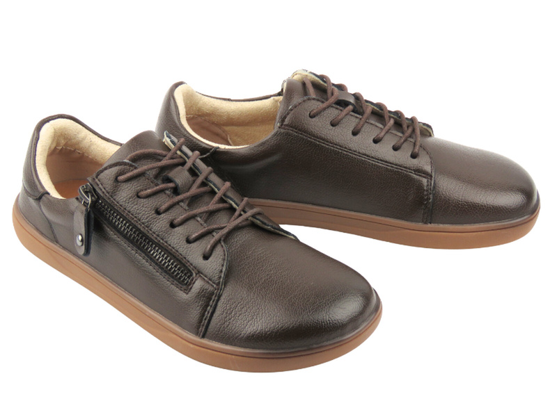 Dámské kožené barefoot polobotky Potocki 26-19503, čokoládově hnědé