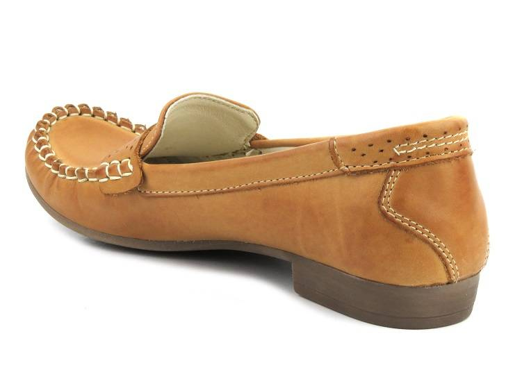 Dámské kožené mokasíny z přírodní kůže - Helios J.01, hnědá
