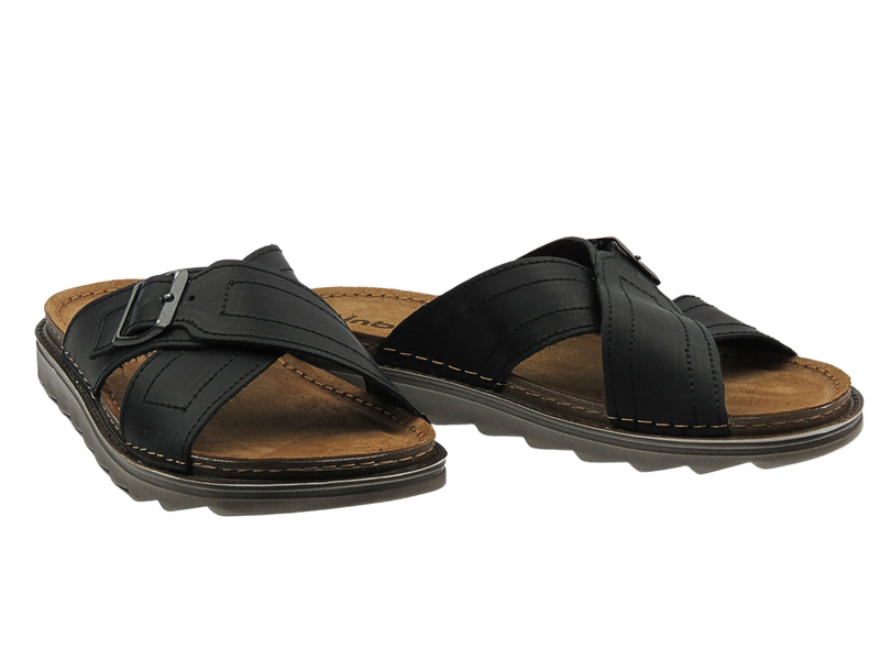 Pánské sandály s koženou stélkou - INBLU BU-01GU, černé