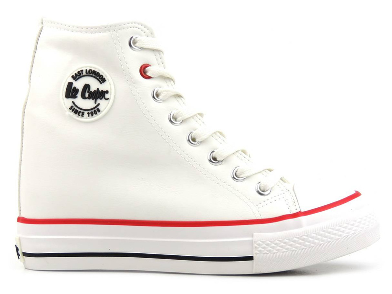 Dámské tenisky se skrytým klínem - LEE COOPER LCJ-21-48-0700L, bílé