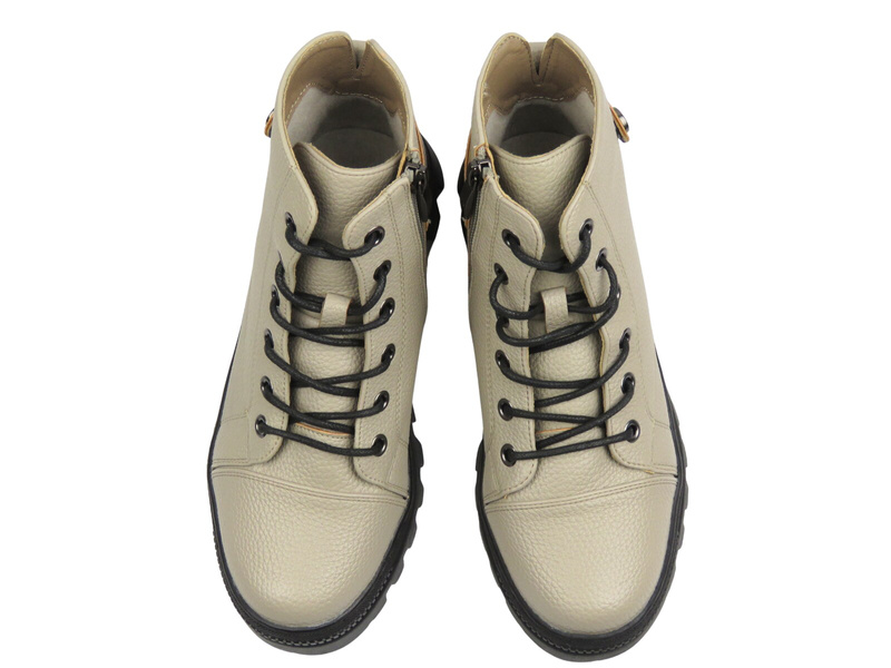 Zateplené dámské kotníkové boty - Potocki 23-12168, béžové