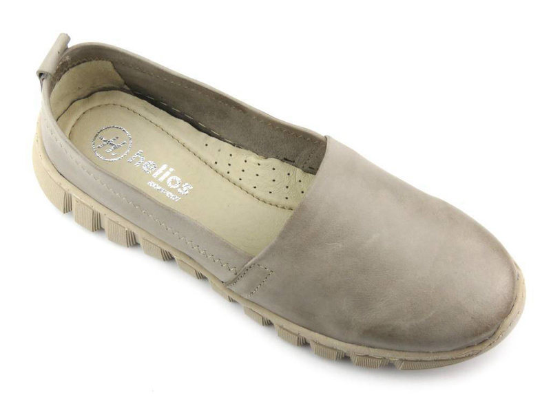 Kožené boty, dámské mokasíny na jaro a léto - HELIOS Komfort 405, šedá