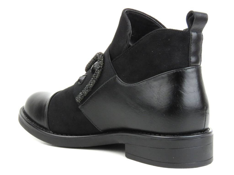 Zateplené dámské kotníkové boty - Potocki 23-12213, černé