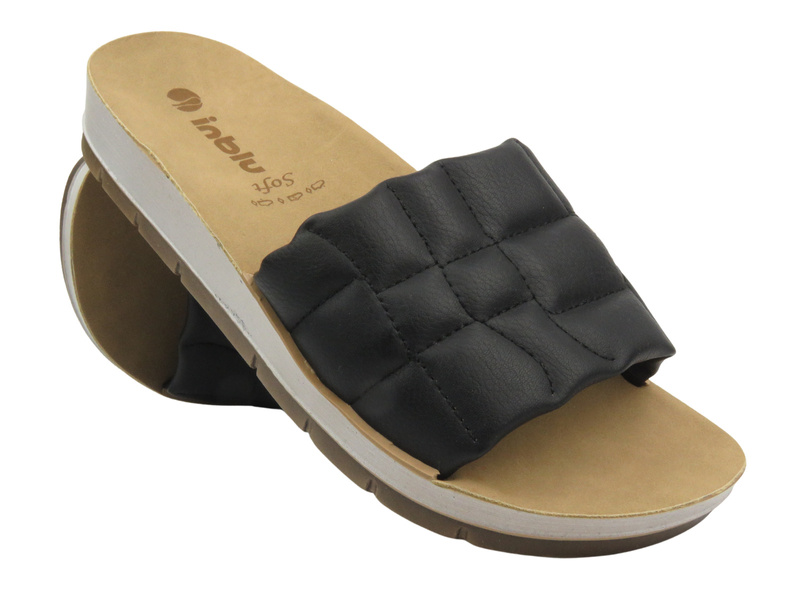 Dámské žabky z ekologické kůže - INBLU AMALFI, Black