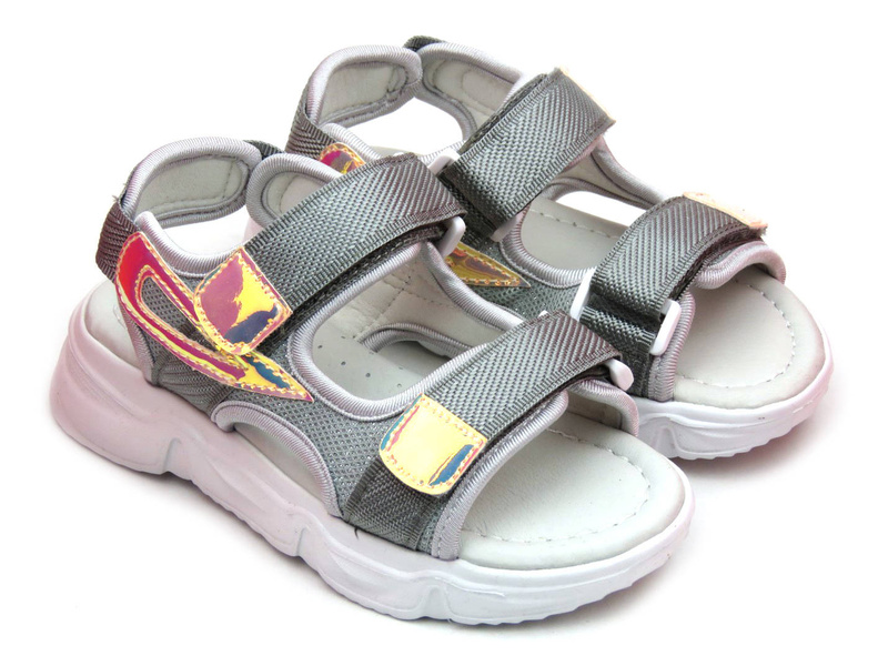 Dětské sandály s koženou podšívkou - Weestep R207750842, šedá