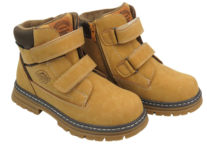 Dětské boty American Club na suchý zip - XD 99/23, hnědé
