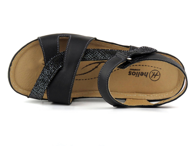Pohodlné dámské sandály polské výroby - Helios Komfort 246, černé