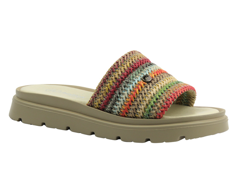 Kožené dámské pantofle vícebarevné Helios Komfort 156