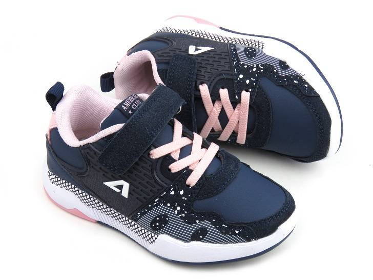 Dětská sportovní obuv, tenisky American Club BS 06/22 10/22, tmavě modrá