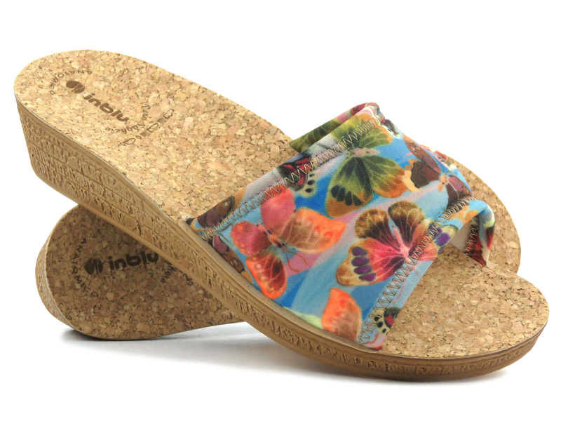 Dámské žabky s korkovou stélkou - INBLU STEVIA, modrá