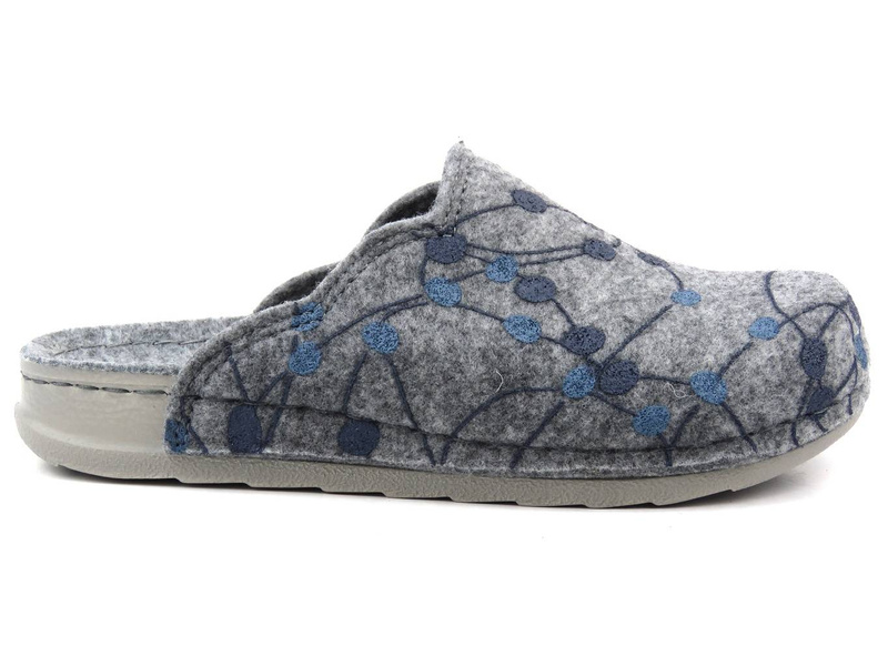 Dámské plstěné pantofle Inblu UA-35, šedé s puntíky