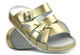 Pohodlné dámské kožené žabky - Helios Comfort 121, zlaté