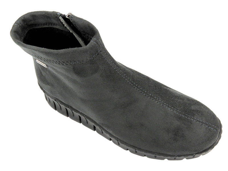 Elastické dámské kotníkové boty na platformě - HELIOS Komfort 506S, černé