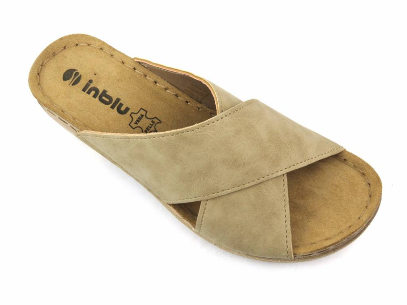 Dámské žabky na vysokém podpatku - INBLU BL-03, béžové