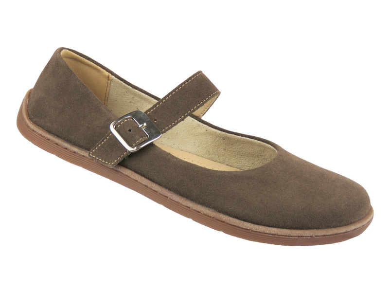 Dámské barefoot minimalistické kožené polobotky Nika Komfort 1445, hnědé