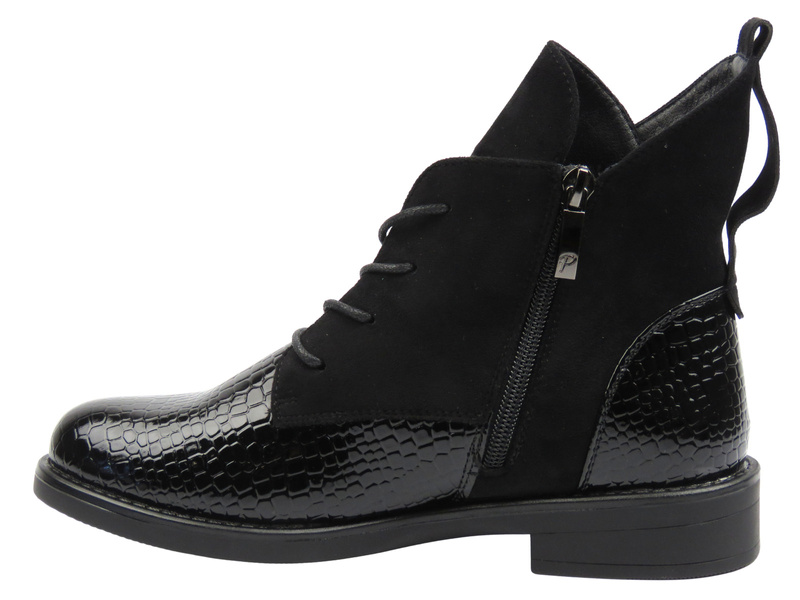 Zateplené dámské kotníkové boty černé Potocki 25-12080