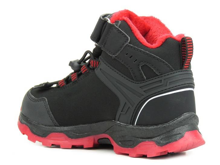 Dětské sněhule, trekingové boty se softshellem - AMERICAN CLUB HL 29/22, černá s červenou