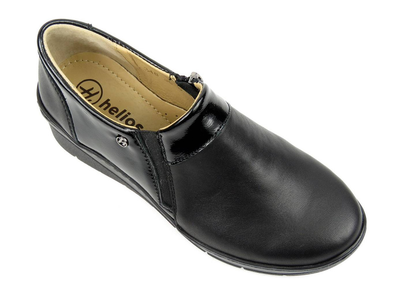 Dámské kožené boty se zvýšenou podrážkou - HELIOS Komfort 348, černá