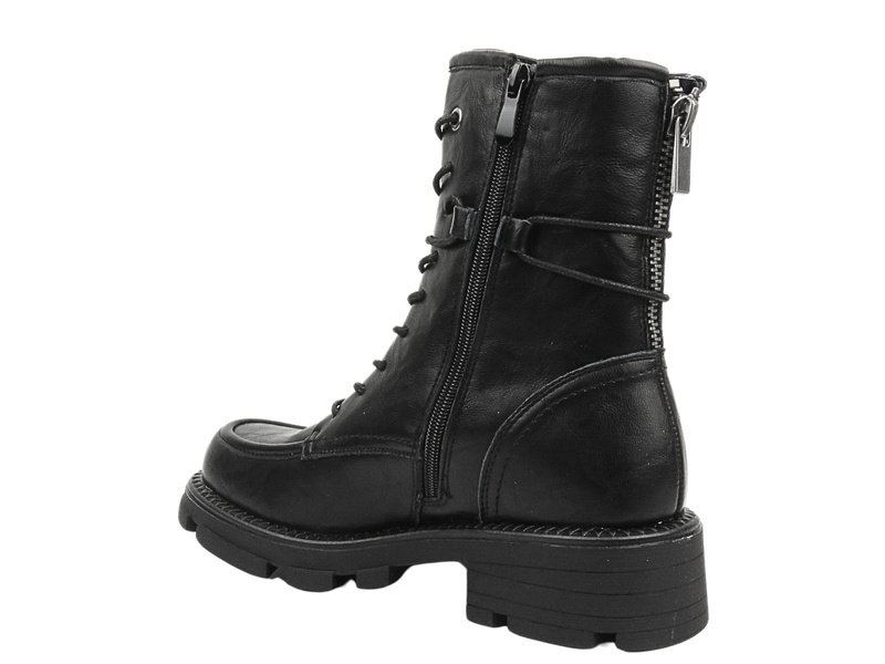 Venezia Dámské kožené boty W027LEBLOBB008 Black Zipped