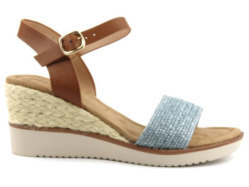 Dámské sandály na klínku, espadrilky - JEZZI 21SD98-3590, modré