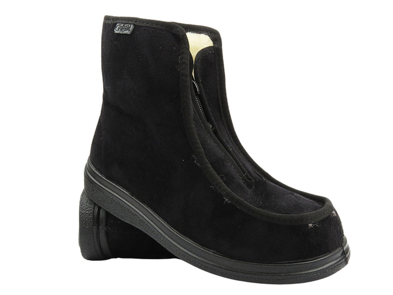 Vysoké, teplé pánské pantofle se zipem - Befado Dr Orto 996M013, černé