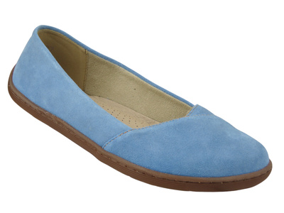 Dámské kožené barefoot baleríny Nika Komfort 1451, světle modré