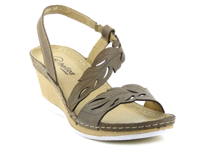 Kožené dámské sandály na klínku - HELIOS Komfort 268