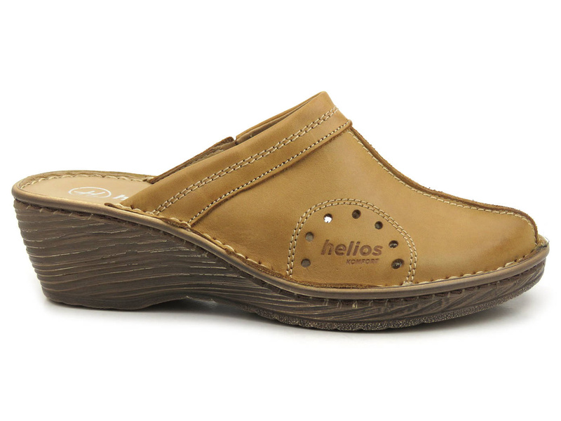 Pohodlné dámské sandály na klínku - HELIOS Komfort 624, světle hnědé 2