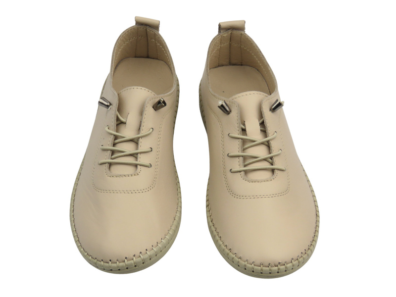 Kožené dámské polobotky ve sportovním stylu světle šedé Nika Komfort H2023