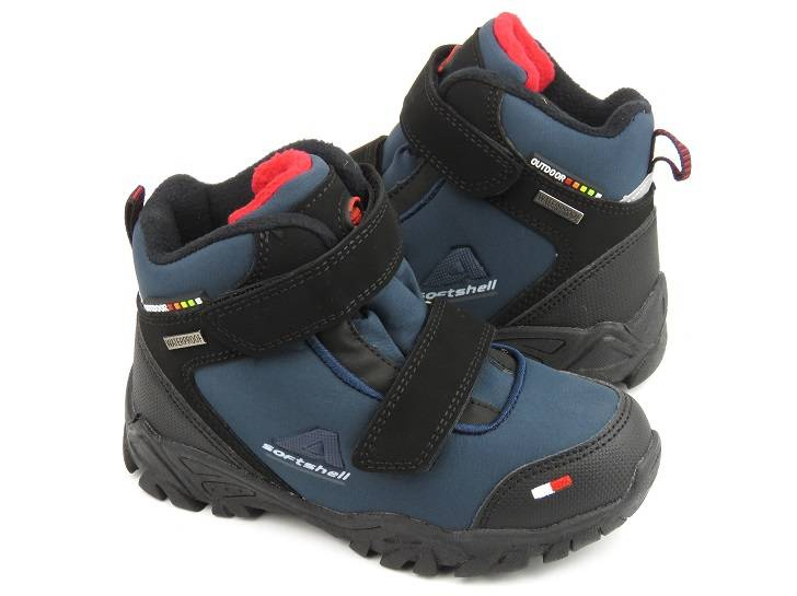 Dětské sněhule s Waterproof systémem - AMERICAN CLUB Soft Shell WT70/22N, tmavě modrá