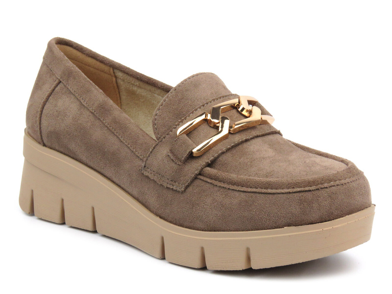 Elegantní dámské boty na klínku - Potocki 24-12372, khaki